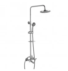 Q02 Смеситель для душа, пов.излив 99мм с верх.лейкой 'Троп.дождь', р/ДВ, хром, ROS, Q02-46