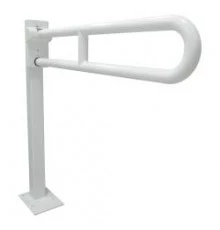 Поручень откидной 800 мм матовый усиленный с креплением к стене и полу с антибактериальным покрыитие