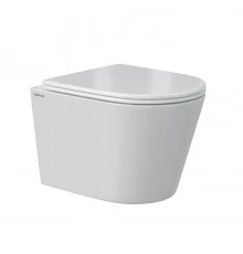 Унитаз подвесной VITA Rimless, сиденье дюропласт, микролифт, быстросьем, белый, BERGES