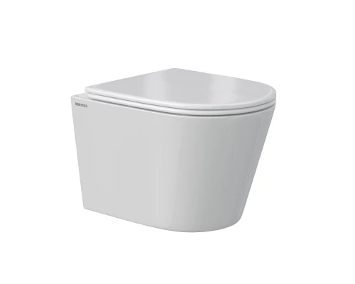 Унитаз подвесной VITA Rimless, сиденье дюропласт, микролифт, быстросьем, белый, BERGES