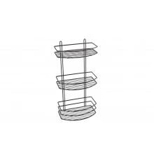 Полка овальная трехэтажная черная Fixsen FX-720B-3