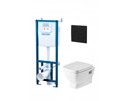 ПЭК НЕО (подвес. унитаз с сиденьем, инсталляция, панель черн. матт), САНТЕК