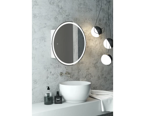 Зеркало-шкаф Torneo White LED d 700 с нейтральной  подсветкой