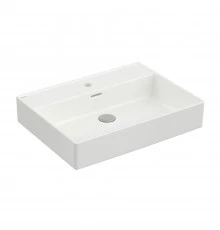 Раковина Ego 60х46,5 см, накладная, прямоугольная, белый глянец, BERGES