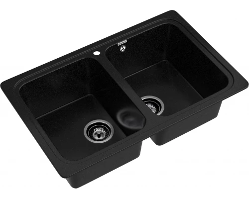 GRANFEST Мойка композит STANDART GF-S--780K  2 чаши 780*510 мм  черный арт.GF-