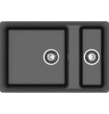 GRANFEST Мойка композит LEVEL, GF-LV-760K, 1.5-чаши 760*500, черный