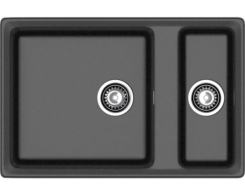 GRANFEST Мойка композит LEVEL, GF-LV-760K, 1.5-чаши 760*500, черный