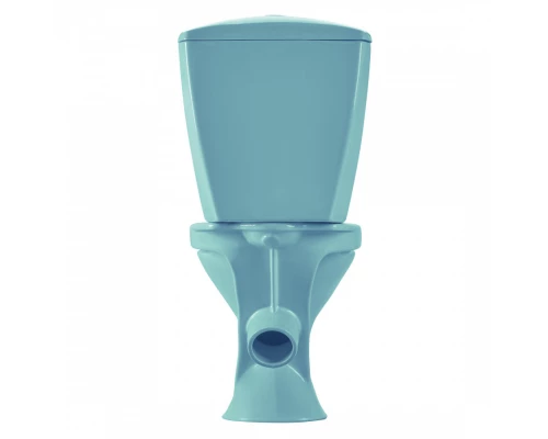 Унитаз-компакт "Версия" наклонный выпуск, с кнопочной арматурой и сиденьем, голубой  SANTERI