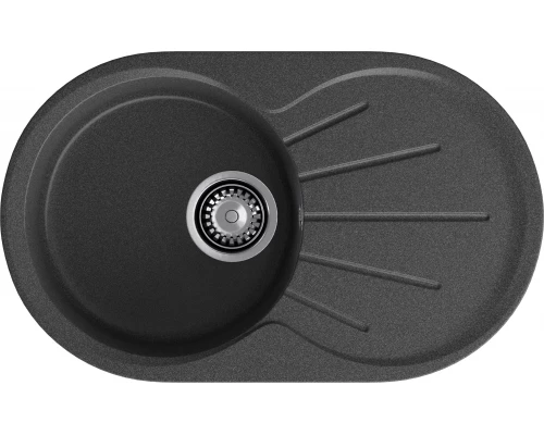 GRANFEST Мойка композит RONDO GF-R--750L  чаша с крылом 750*460мм графит арт.GF-