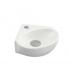 Раковина Small, накладная, 30 см, угловая, прямоугольная, белый глянец, BERGES