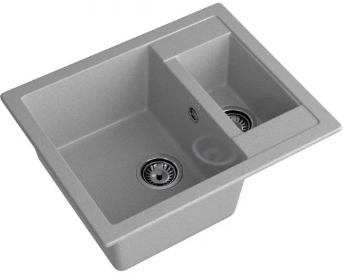 GRANFEST Мойка композит QUADRO GF-Q--610K 1.5-чаши. 610*500мм  серый арт.GF-