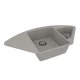 Кухонная мойка Lemark IRKANA 980 врезная угловая с доп. чашей и крылом из кварцгранита, Грей