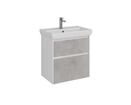 Тумба Lemark COMBI 70 см под 1 раковину, подвесная/напольная, 2 ящика, цвет фасада: Бетон, цвет корп