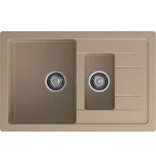 GRANFEST Мойка композит QUADRO GF-Q--775KL 1.5-чаш+крыло 775*500мм   песочный арт.GF-
