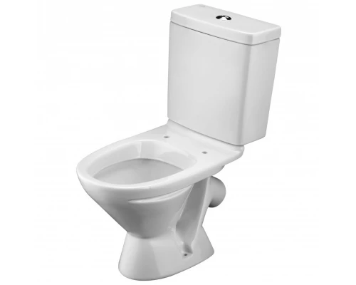 ЛИГА Унитаз-компакт, косой выпуск, 2-х режимная арматура, сиденье полипропилен, САНТЕК 