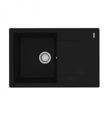 Кухонная мойка Lemark IMANDRA 760 врезная прямоугольная с крылом из кварцгранита, Антрацит 