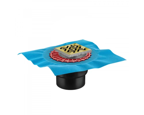 Трап водосток ZENTRUM Antik 100х100, бронза, выпуск D50/75/110 H74 вертикальный, BERGES