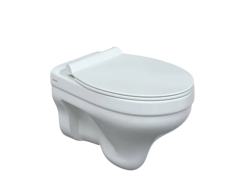 Унитаз подвесной ALBIT S Rimless, сиденье Top Slim SO, микролифт, быстросъем, белый, BERGES