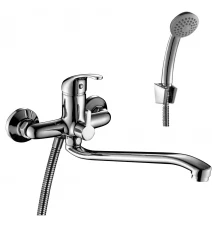 A35 Смеситель для ванны, S-обр.пов.излив 350мм, р/ОД, хром, ROS, A35-34