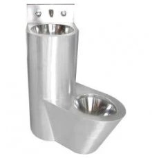 Туалет из нержавеющей стали с умывальником COMBI антивандальный правый