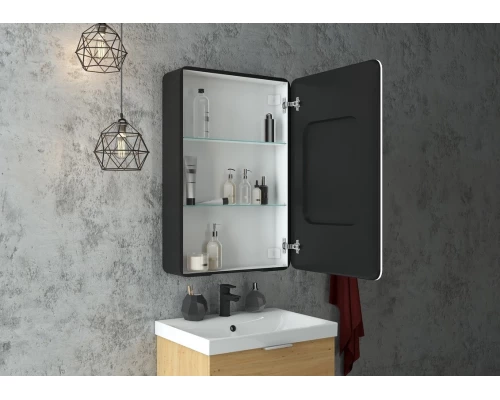 Зеркало-шкаф Eltoro black LED 560х850 правый