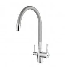 Comfort Смеситель для кухни, гиб.излив 228мм фильтр.воды, р/ОД, хром/сер, LM, LM3075C-Silver