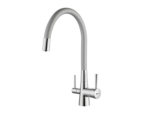 Comfort Смеситель для кухни, гиб.излив 228мм фильтр.воды, р/ОД, хром/сер, LM, LM3075C-Silver