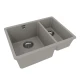 Кухонная мойка Lemark SINARA 550.2-U подстольного монтажа с доп.чашей из кварцгранита, Грей