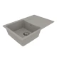 Кухонная мойка Lemark IMANDRA 760 врезная прямоугольная с крылом из кварцгранита, Грей