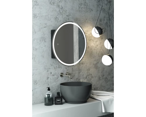 Зеркало-шкаф Torneo Black LED d 600 с подсветкой