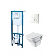 ПЭК ЛАЙН rimless (подв.б/ободк. унитаз с тонк. сид.SC, инсталляция, панель хр. гл. САНТЕК