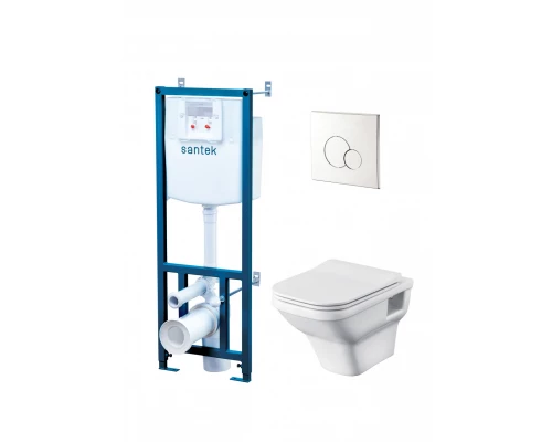 ПЭК ЛАЙН rimless (подв.б/ободк. унитаз с тонк. сид.SC, инсталляция, панель хр. гл. САНТЕК