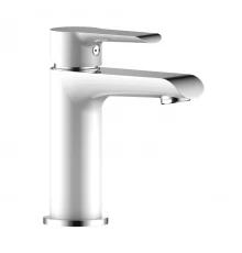 W35 Смеситель для раковины, монолит.излив 145мм, р/ОД, хром/белый, ROS, W35-12