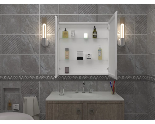 Зеркало-шкаф Emotion LED 800х800 с датчиком движения