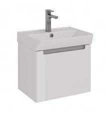 Тумба Lemark BUNO MINI 50 см под 1 раковину, подвесная, 1 ящик, цвет планки: Серый, цвет корпуса, фа