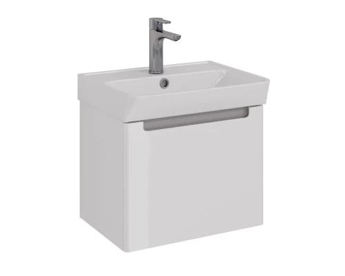 Тумба Lemark BUNO MINI 50 см под 1 раковину, подвесная, 1 ящик, цвет планки: Серый, цвет корпуса, фа