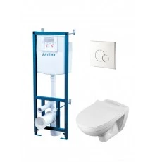 ПЭК БОРЕАЛЬ (подвес.унитаз,инсталляц,сид.дюр.Soft-close,Clip up,панель смыва хр.глянец),САНТЕК