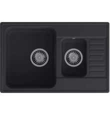 GranFest QUARZ (ECO-21К) Мойка 1.5-чаш+кр. 740*480 (черный)