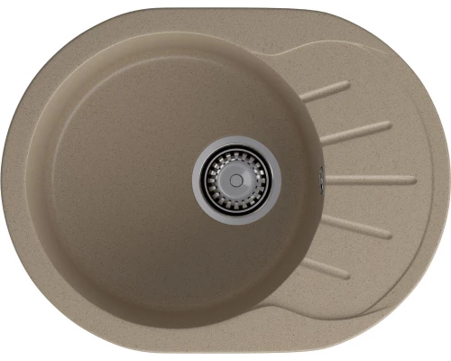 GRANFEST Мойка композит RONDO GF-R--580L  чаша с крылом 579*445мм  песочный арт.GF-