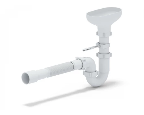 ANI Сифон 1 1/2*40 прямоточный с разрывом струи и гибкой трубой 40*40/50