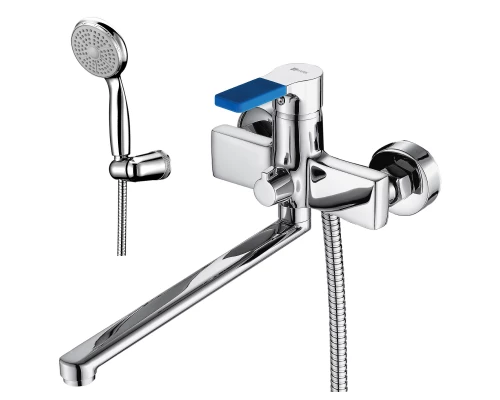 Aura Смеситель для ванны, плоск.пов.излив 300мм, р/ОД цвет, хром, LM, LM0651C