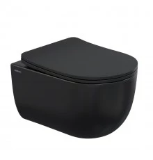 Унитаз подвесной VENTAS Black Rimless, сиденье дюропласт Ventas Slim SO, микролифт, быстросъем, BERG