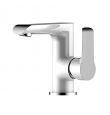 W35 Смеситель для раковины, монолит.излив 145мм, р/ОД, хром/белый, ROS, W35-11
