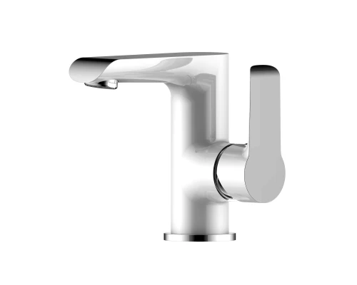 W35 Смеситель для раковины, монолит.излив 145мм, р/ОД, хром/белый, ROS, W35-11