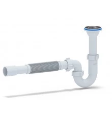 Сифон Ани 1 1/4*32 прямоточный с гибкой трубой 32*32/40, ANI PLAST