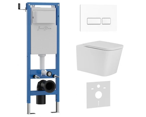 Комплект 3в1 IBERICA BLANCA инсталляция SILENCIO MINI, унитаз TOLEDO ALTO белый, кнопка смыва ESTI-R белый глянцевый (IB.001M.TLA.234.211)