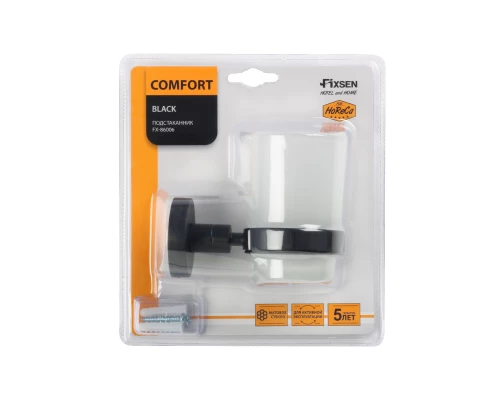 Подстаканник одинарный черный FIXSEN Comfort Black (FX-86006)