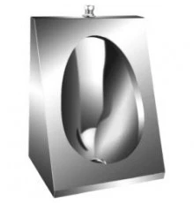 Компактный антивандальный писсуар из нержавеющей стали с верхним подводом воды Nofer 13006.S