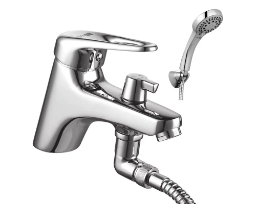 Luna Смеситель на борт ванны, на борт с изливом 151мм лейка, р/ОД, хром, LM, LM4115C