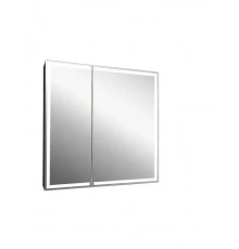 Зеркало-шкаф Mirror Box black Led 800х800